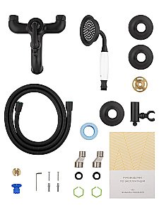 Смеситель для ванны с душем WONZON & WOGHAND STEAM, Черный матовый (WW-88639008-MB) купить в интернет-магазине сантехники Sanbest