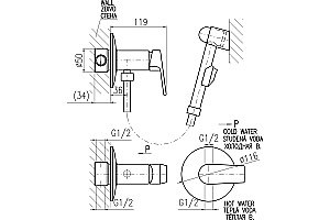 Гигиенический душ Rav-Slezak Colorado CO147/1Z золото купить в интернет-магазине сантехники Sanbest