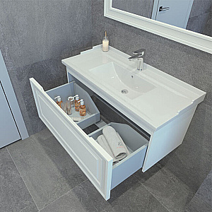 Тумба с раковиной Caprigo Ponza-A 120 белая для ванной в интернет-магазине Sanbest