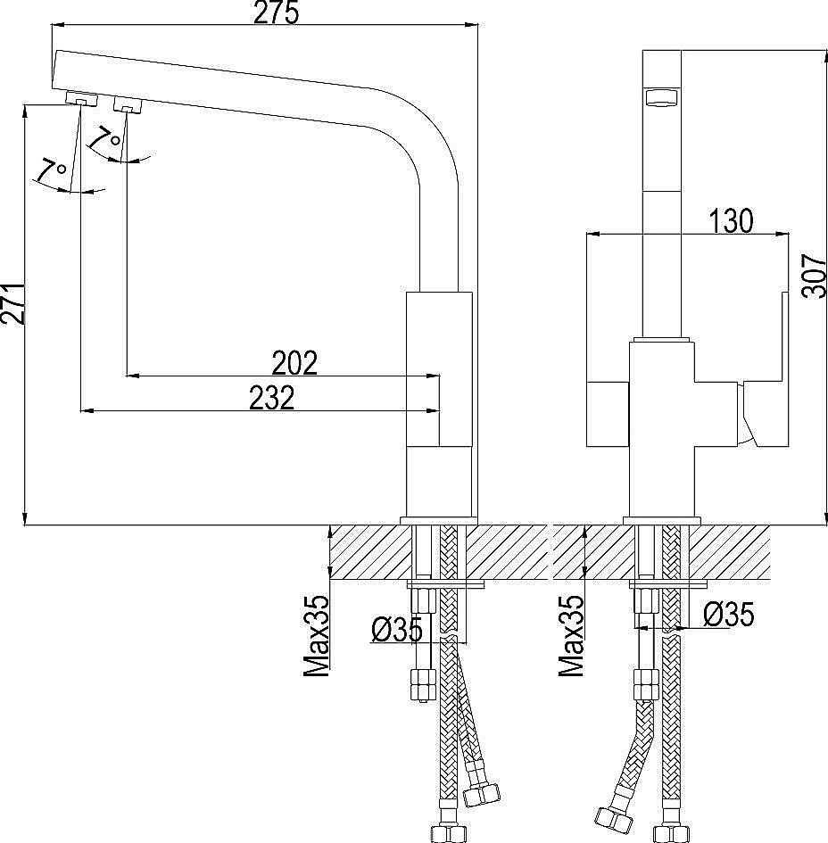 Смеситель для кухни Rossinka Z Z35-32 купить в интернет-магазине сантехники Sanbest