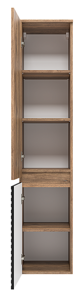 Пенал Brevita Дакота 35 DAK-050350-19/02 черный/темное дерево для ванной в интернет-магазине сантехники Sanbest