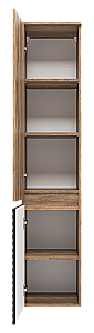 Пенал Brevita Дакота 35 DAK-050350-19/02 черный/темное дерево для ванной в интернет-магазине сантехники Sanbest