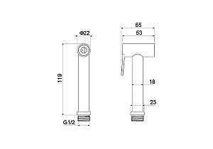 Гигиенический душ Aquatek  AQ2057BG золото шлифованное купить в интернет-магазине сантехники Sanbest