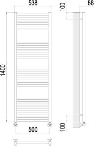 Полотенцесушитель водяной Terminus Альба П22 500х1400 купить в интернет-магазине сантехники Sanbest