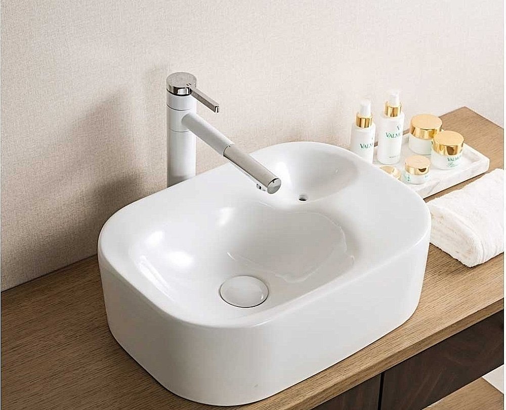 Раковина накладная Gid Creativo 47 N9266 51173 белая купить в интернет-магазине Sanbest