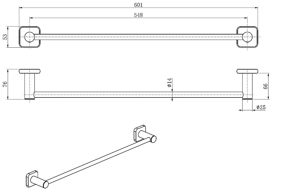 Полотенцедержатель WONZON & WOGHAND WW-V1101-CR хром купить в интернет-магазине сантехники Sanbest