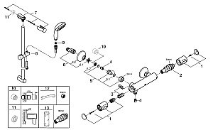 Смеситель для душа Grohe Grohtherm 500 34796001 хром купить в интернет-магазине сантехники Sanbest