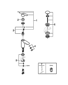 Смеситель для раковины GROHE Eurosmart 23922003 хром купить в интернет-магазине сантехники Sanbest