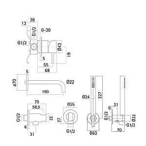 Смеситель для ванны Cisal XION XI001101D1 нержавеющая сталь купить в интернет-магазине сантехники Sanbest