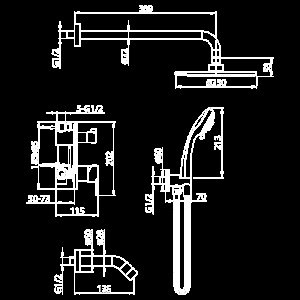 Душевая система Elghansa 54R1783-White (Set-19) белая купить в интернет-магазине сантехники Sanbest