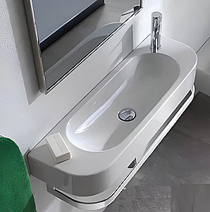 Раковина подвесная Globo Forty3 70 смеситель справа/слева, белая купить в интернет-магазине Sanbest