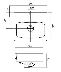Тумба с раковиной Акватон Скай 55 белая глянцевая для ванной в интернет-магазине Sanbest