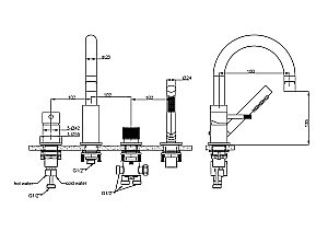 Смеситель для ванны Boheme UNO 460-MW белый матовый купить в интернет-магазине сантехники Sanbest