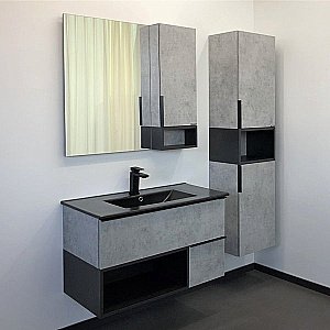 Тумба с раковиной Comforty Франкфурт 00-00006503 90 бетон светлый для ванной в интернет-магазине Sanbest