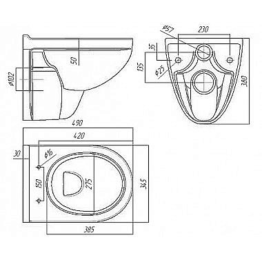 Унитаз Sanita luxe Best BSTSLWH0104 с крышкой микролифт, белый купить в интернет-магазине Sanbest