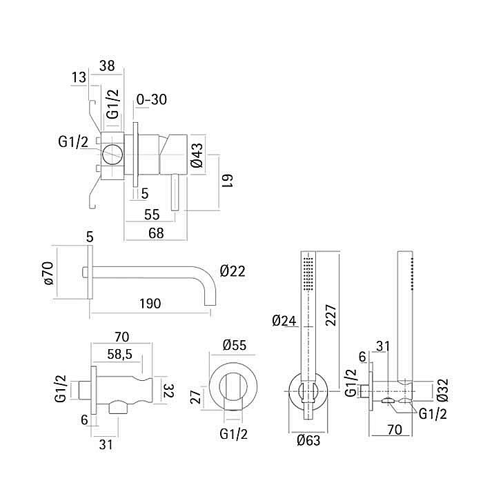 Смеситель для ванны Cisal XION XI001101D1 нержавеющая сталь купить в интернет-магазине сантехники Sanbest