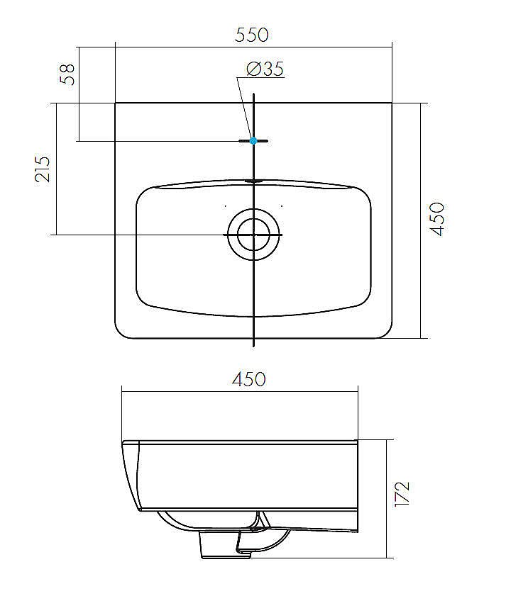Тумба с раковиной Акватон Скай 55 белая глянцевая для ванной в интернет-магазине Sanbest
