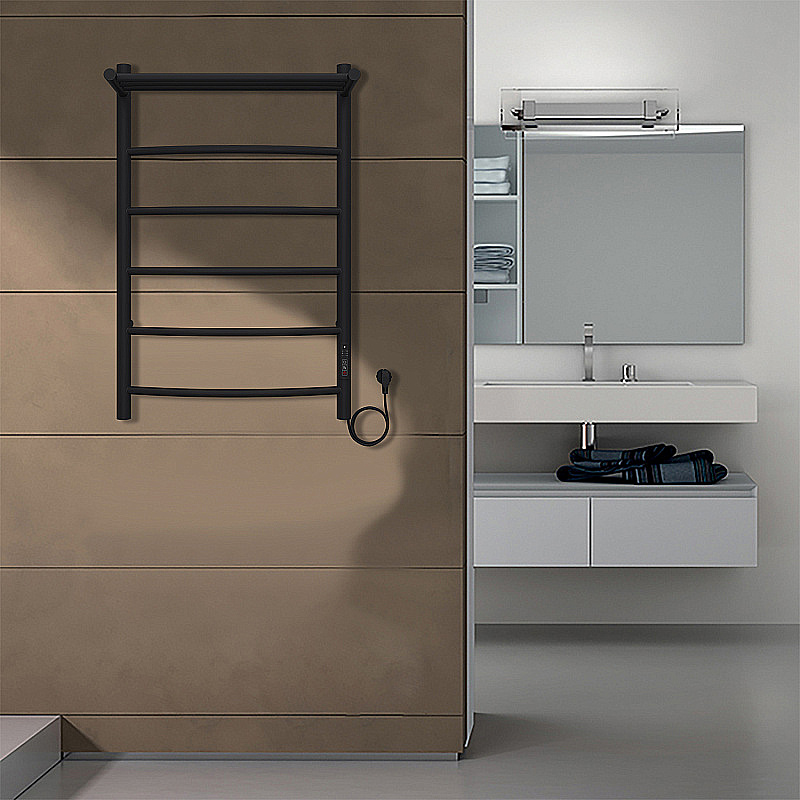 Полотенцесушитель электрический Azario VERONA П5 500х800 AZ04858PB черный купить в интернет-магазине сантехники Sanbest