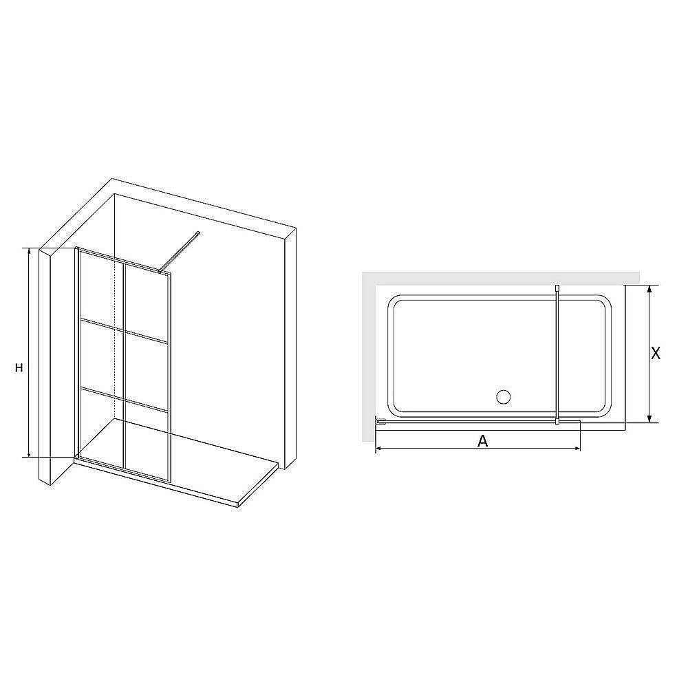 Душевое ограждение RGW Walk In WA-11B 100 купить в интернет-магазине Sanbest