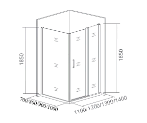 Душевой уголок Good Door Latte WTW+SP 130х100 стекло прозрачное/профиль анодированный алюминий купить в интернет-магазине Sanbest