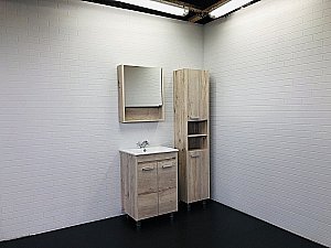 Шкаф-колонна Comforty Марио 00-00005976 40 дуб дымчатый для ванной в интернет-магазине сантехники Sanbest