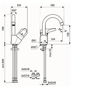 Смеситель для раковины Vidima Next BA367AA купить в интернет-магазине сантехники Sanbest