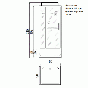 Душевая кабина RIVER TANA 90/38 купить в интернет-магазине Sanbest