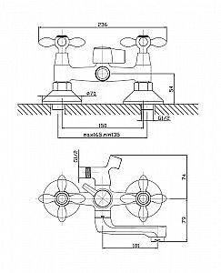 Смеситель для ванны Agger Retro A1921200 купить в интернет-магазине сантехники Sanbest