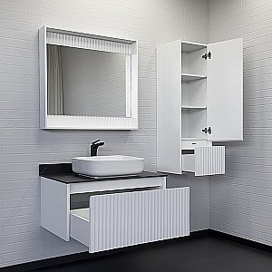 Тумба с раковиной Comforty Марсель 90 (78189) белая матовая для ванной в интернет-магазине Sanbest