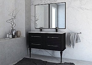 Тумба с раковиной Cezares TIFFANY 120 с двумя чашами Nero grafite для ванной в интернет-магазине Sanbest