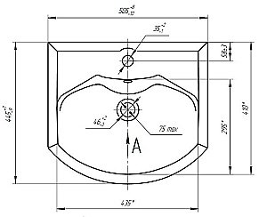 Тумба с раковиной Акватон Ария 50 М черная глянцевая для ванной в интернет-магазине Sanbest