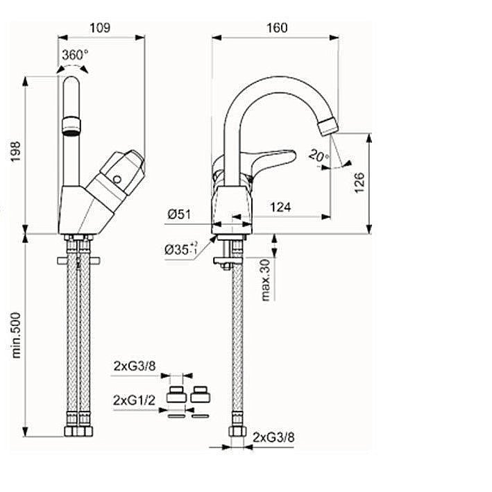 Смеситель для раковины Vidima Next BA367AA купить в интернет-магазине сантехники Sanbest