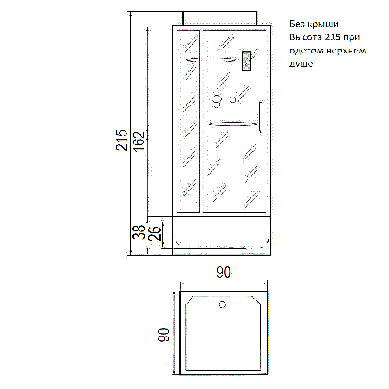 Душевая кабина RIVER TANA 90/38 купить в интернет-магазине Sanbest