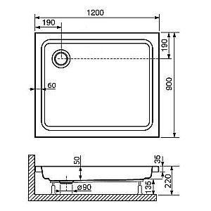 Душевой поддон RGW Acryl STYLE PR 16180292-11 90х120 белый купить в интернет-магазине Sanbest
