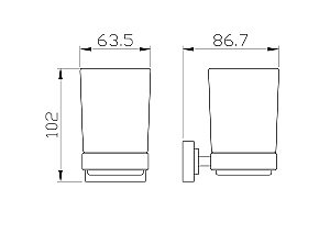 Стакан для зубных щеток с держателем WONZON & WOGHAND FLAT WW-9721 хром купить в интернет-магазине сантехники Sanbest