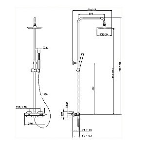Душевая система Cisal ROADSTER RR00402121 хром купить в интернет-магазине сантехники Sanbest