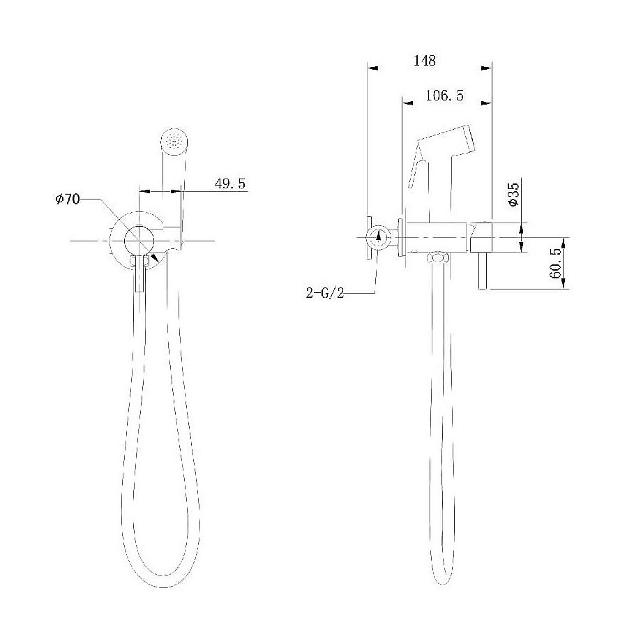 Гигиенический душ Bravat D9151BW-ENG черный купить в интернет-магазине сантехники Sanbest