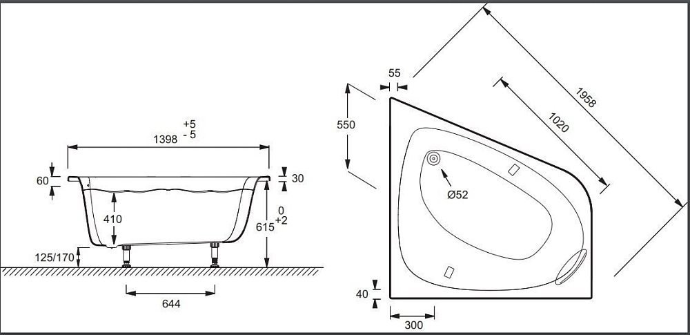 Ванна Jacob Delafon ODEON UP Tonus+ 140x140 купить в интернет-магазине Sanbest