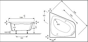 Ванна Jacob Delafon ODEON UP Tonus+ 140x140 купить в интернет-магазине Sanbest