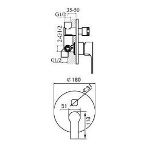 Смеситель для душа Aquanet Classic ARF5042-K(T) золото купить в интернет-магазине сантехники Sanbest