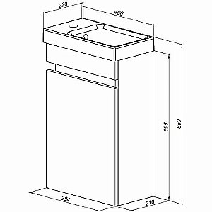Тумба с раковиной Aquanet Вега 40 329129 белая для ванной в интернет-магазине Sanbest