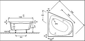 Ванна Jacob Delafon ODEON UP Tonus+ 140x140 купить в интернет-магазине Sanbest