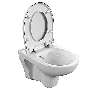 Унитаз подвесной Cersanit NATURE CO DPL EO c инсталляцией BLACK/кнопка LEON хром глянцевый, с крышкой микролифт, безободковый купить в интернет-магазине Sanbest