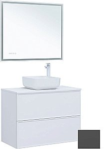 Тумба с раковиной и столешницей Aquanet Арт 90 329613 ясень графит для ванной в интернет-магазине Sanbest