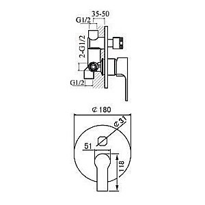 Смеситель для душа Aquanet Classic ARF5042-K(T) золото купить в интернет-магазине сантехники Sanbest