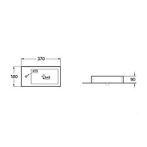 Раковина подвесная Vincea 37 VBS-133R/L белая купить в интернет-магазине Sanbest