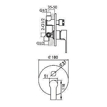 Смеситель для душа Aquanet Classic ARF5042-K(T) золото купить в интернет-магазине сантехники Sanbest
