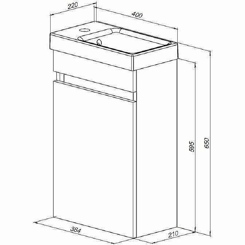 Тумба с раковиной Aquanet Вега 40 329129 белая для ванной в интернет-магазине Sanbest