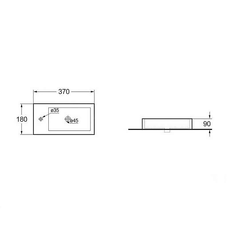 Раковина подвесная Vincea 37 VBS-133R/L белая купить в интернет-магазине Sanbest
