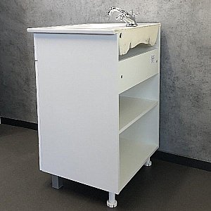 Тумба с раковиной Comforty Модена М 00-00001642 60 белая матовая для ванной в интернет-магазине Sanbest